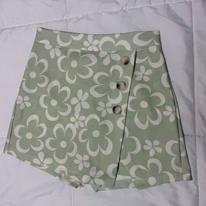 Flower Print Skort